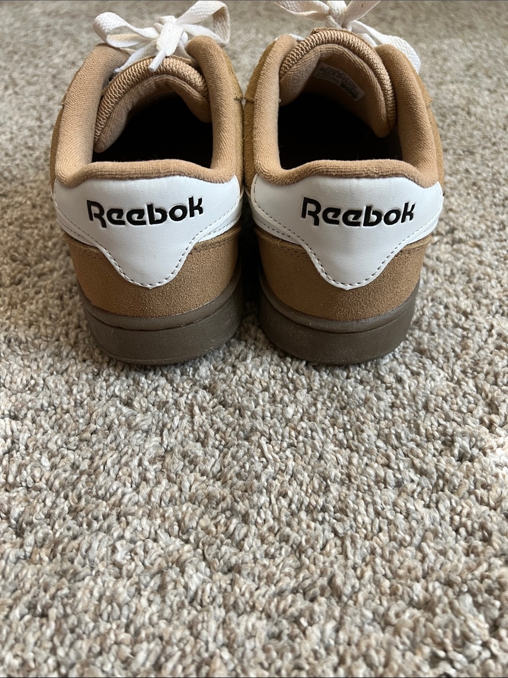 Reebok Suede Casual Sneakers in Tan with White Laces - Picture 2 of 9